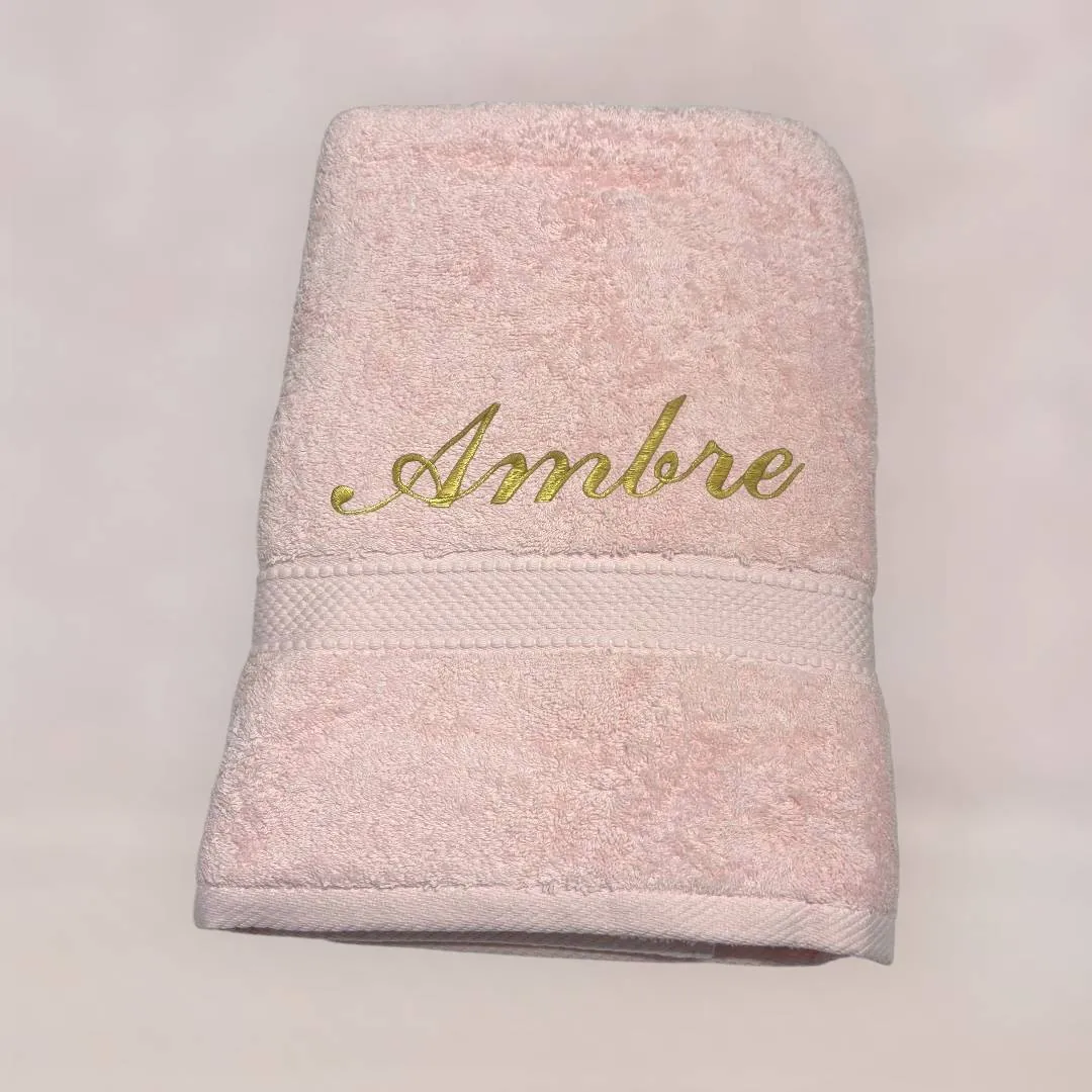 Serviette de toilette  Rose  + prénom