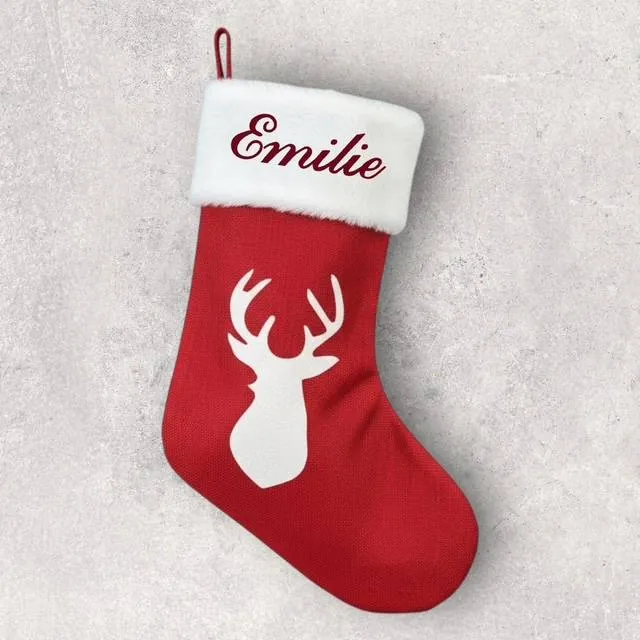 Chaussette de Noël tête de cerf